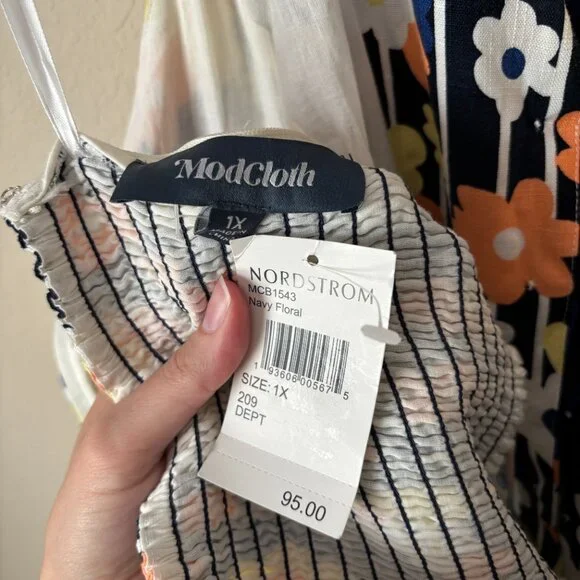 Modcloth NEW 1X Linen Blend Floral Print Halter Jumpsuit - Picture 3 of 16